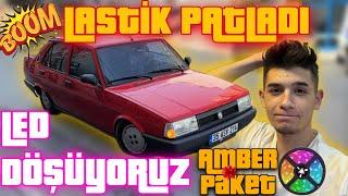 ARABAYA LED DÖŞÜYORUZ | LASTİK PATLADI ‍️ İZMİR İŞİ ŞAHİN LE 1 GÜN VLOG #izmir #tofaş #piyasa