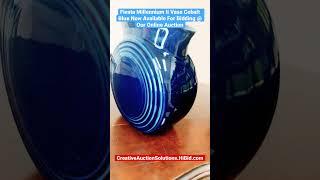 Fiestaware By The Homer Laughlin Company Cobalt Blue Millennium II Vase.  #auction #pottery #art