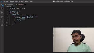 Sort array without using array function in javascript | only coding | javascript interview questions