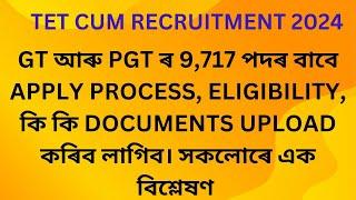 Tet Cum Recruitment 2024/Apply process, eligibility/কি কি documents লাগিব আৰু কেনেকৈ apply কৰিব?