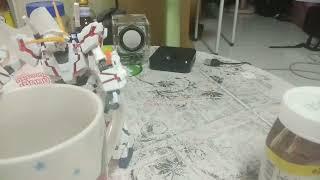 stop motion gunpla Rx-0 making hot chocolate 