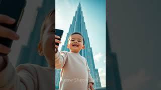 A Magical Flight: Baby & Hero Cat Soar Above Dubai! ️#BabyAdventure #SkyHighJourney #aishorts