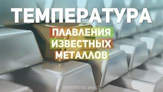 Температура плавления известных металлов