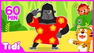 Gorilla Family Song +more 60M | Funny Silly Animal Song | Nursery Rhymes & Kids Songs