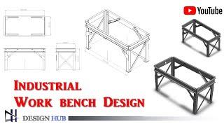 Industrial Table Design Using beam and Angle in Solidworks |Design Hub| #Solidworks