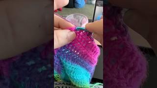 Almost done! Making a shawl scarf from the Mandala classic yarn in Sirens ‍️ #crocheting #wip