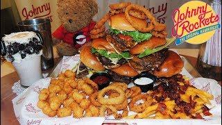 Johnny Rockets 8lb "Jumbo Rocket" Double Burgers Challenge in Miami!!