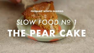 Slow motion recipe: pear cake with olive oil & honey (ASMR)