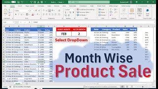 month wise product sales in excel format