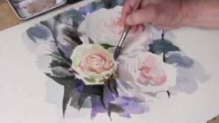 How To Paint Watercolour White Roses by Trevor Waugh