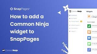 How to add a Common Ninja Widget to SnapPages