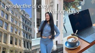 cozy winter arc vlog️ | cafe work day, workout w/ me, & spilling tea on influencers