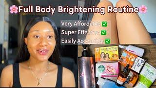 AFFORDABLE FACE AND BODY BRIGHTENING SKINCARE ROUTINE  cheap and easy skincare routine #glowyskin