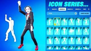 ALL FORTNITE ICON SERIES & NEW TIKTOK EMOTES! (Billy Skin)