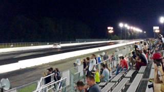 Upside down Camaro vs Geo Metro Limo at MIR Midnight Madness 30 Aug 2013