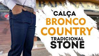 CALÇA COUNTY MASCULINA BRONCO TRADICIONAL AZUL STONE - DEMONSTRAÇÃO LOJA BADANA