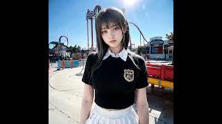 놀이공원 교복 룩북 오오티디 #lookbook #model #aimodel #모델 #교복