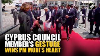 Cyprus Member of Council touches feet of PM Modi, then this happen…