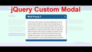 How to create a modal using jQuery for multiple use | create custom popup using jQuery