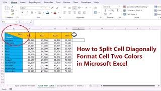 How to Split Cell Diagonally | Format a Cell with Two Colors in Excel