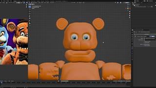 Making Withered Freddy model FNAF 2 Movie Style (Speed Modeling)