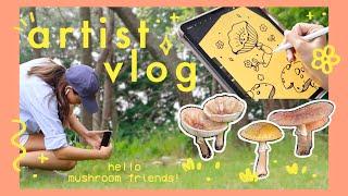 ARTIST VLOG 02  mushroom hunting, therapeutic art, and mosa cat!