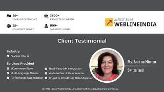 Testimonial - Ms. Andrea Hinnen from Switzerland