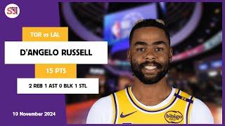 D'ANGELO RUSSELL 15 PTS vs TOR 10 Nov 24-25 LAL Highlights