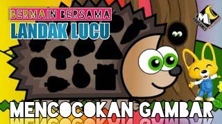 Bermain bersama landak lucu mencocokan gambar