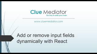 Add or remove input fields dynamically with React