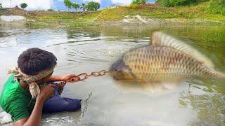 Amazing Boy Catch Big Monster Fish  Unique Fishing Style In Underground ️ Best Hook Fishing