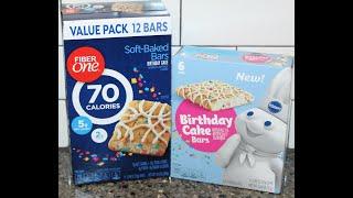 Fiber One & Pillsbury Soft Baked Bars: Birthday Cake Comparison & Review