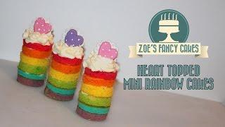 Rainbow cake: how to make a rainbow cake with a heart topper mini rainbow cake ingredient list