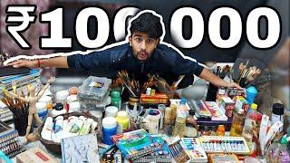 All my art supplies// art material collection worth lakhs.