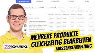 WooCommerce Massenbearbeitung mehrere Produkte bearbeiten  Artikel Bulk Edit in wenigen Minuten