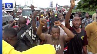 PDP Supporters Storm INEC Headquarters Over Governorship Poll