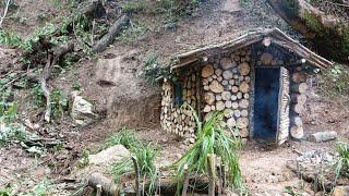 bushcraft in the forest.How to build a forest house