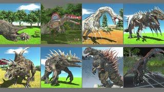 Shin Godzilla,Monster Hunter Deviljho,Spinosaurus,Therizinosaurus, - Animal Revolt Battle Simulator