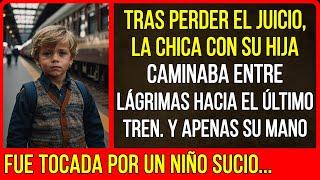 Tras perder el juicio, la chica con su hija caminaba entre lágrimas hacia el último tren. Y apenas