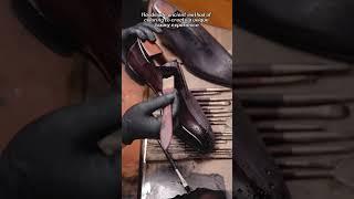 Gifennse Grey Oxford Coloring Process | Handmade Leather Magic L  #leather #shoes #handmade