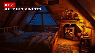 Sleep in a Cozy Snowy Cabin | Winter Ambience with Crackling Fireplace Sounds and Relaxing Snow