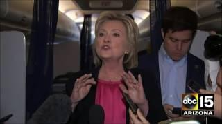 Partial: Hillary Clinton talks to press aboard her plane on campaign trail