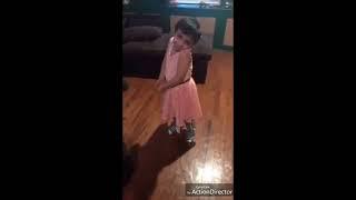 A Cute Little Child Dances The Swan Lake Wearing A Pink Dress 