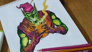 Drawing Green Goblin from Classic SPIDER-MAN|step by step