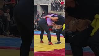 Very strong young boy vs Strong Tough Girl freestyle Traditional mixed Wrestling match kushti fight