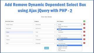 jQuery Add or Remove Dynamic Dependent Select Box using  PHP Ajax - 2