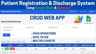 Patient Registration and Discharge Web App | Crud Web Management Web App | C14