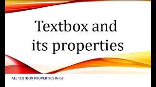 Textbox property in c#