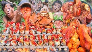 How to Cook Egg & Duck with Crab and Pig Head in a Forest: A Unique Dining Experience for Food