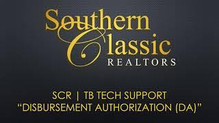 SCR | TB Tech Support - “Disbursement Authorization (DA)”